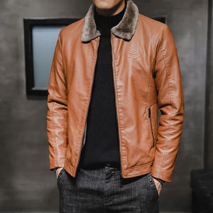 Veste en cuir pour homme de qualité supérieure, col montant, écologique, imperméable, mode hiver, style 2025 - Product Image 4