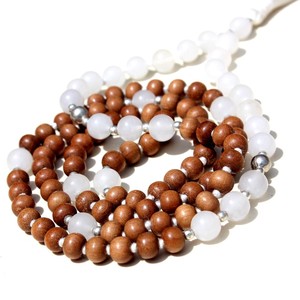 สร้อยคอลูกปัดหินสีน้ำเงินทำจากไม้จันทน์,สร้อยคอร้อยลูกปัดทำมือสำหรับศิลปินอินเดีย - Product Image 1