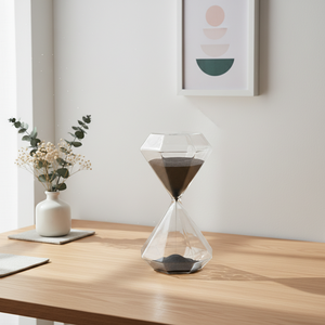 นาฬิกาทรายแบบพกพา ดีไซน์นอร์ดิก ทำจากแก้วหนาและไม้ คุณภาพเยี่ยม ทนทาน ความจุ 30 มล. - Product Image 6