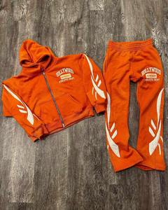 High Quality Sweatpants and Hoodie Set Custom Logo Sports Suit Track Suits <b>Trousers</b> Patch Embroidery Acid Wash Tracksuit for Men - Product Image 5