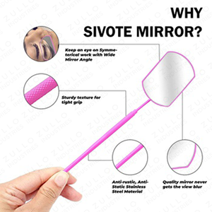 Cute Baby Pink Heart Shaped Desktop Eyelash Mirror Rectangle <b>Vanity</b> Mirror for Lash Artists Beauty Salon Professional Tool - Product Image 4