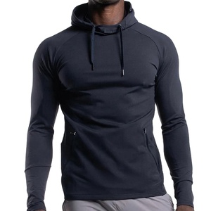 Personalizado hombres gimnasio Fitness Nylon Spandex secado rápido Skinny Hoodies ropa de gimnasio hombres sudaderas con capucha y sudaderas - Product Image 5