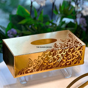 Les plus vendus pour le bureau porte-mouchoir décoratif nouveau Design de luxe en acier inoxydable boîte à mouchoirs en métal doré - Product Image 1