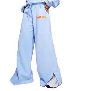 Nouveau automne hiver femmes polaire pantalon droit avec côté qualité supérieure dentelle plate taille élastique Joggers - Product Image 1