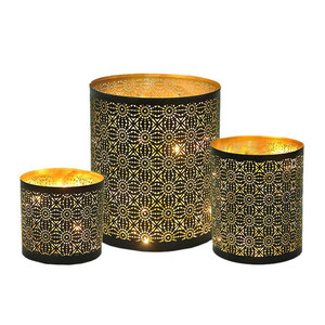 Metal Candle Holder Indoor Home Decor For Christmas New Arrival <b>Antique</b> Finished Gold Plated Rouns Shape Colourful Design Decor - Product Image 6