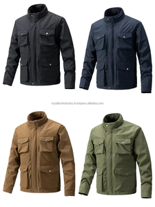 Otoño Invierno impermeable a prueba de viento 100% poliéster chaqueta Bomber para hombre con cuello levantado estilo Casual de talla grande disponible - Product Image 6