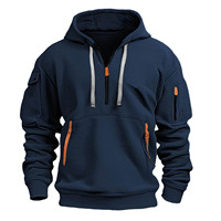 Cómodo nuevo estilo de los hombres de peso pesado sudaderas con capucha de lana con cremallera completa gruesa sudadera abrigo cálido de lana