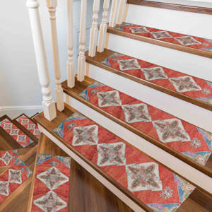 Red <b>Rug</b>, Printed <b>Rug</b>, Ethnic Pattern, Modern, Pet Friendly, Machine <b>Washable</b>,Goblen - Product Image 2