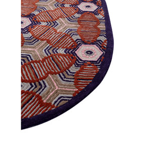 Jaipur wunderkammer ผ้าขนสัตว์และพรมวิสคอสขนแกะรูปสี่เหลี่ยมผืนผ้าคลาสสิกลายเรขาคณิตสำหรับบ้านห้องนั่งเล่นพรม-109 - Product Image 4