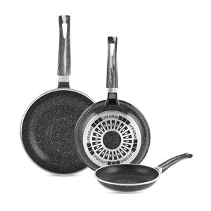 Cuộc Sống Nụ Cười 20/24/28 Cm Fry Pan Set Với Đa-Lớp Phủ Granite Không Dính Sắt Chảo Chịu Nhiệt Xử Lý Và Treo Vòng Lặp - Product Image 1