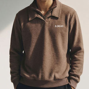 Suéter de Hombre de Manga Larga con Cuello Doble, Cuello Alto Simulado con Cierre, Cuello Plegable, Cálido, con Puños Acanalados y Dobladillo Elástico - Product Image 1