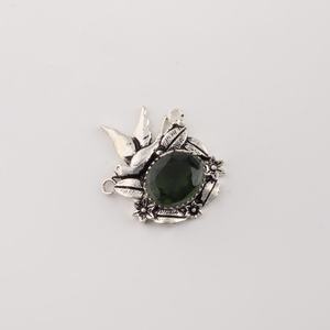 Pendentif en argent sterling avec pierre précieuse tourmaline verte, collier fait main en argent 925, pierre de naissance d'octobre, cadeau pour femme, coupe ovale, IGI - Product Image 3