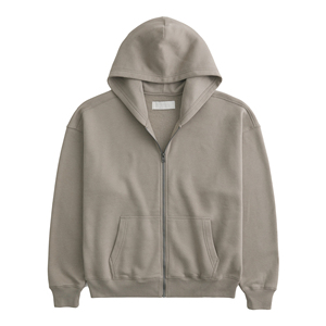 Sweat à capuche zippé surdimensionné pour hommes hiver 100% coton polaire personnalisé 280gsm grande taille design solide à capuche col avant Logo Position - Product Image 4