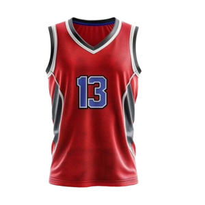 Maillot de basket-ball personnalisable 100% polyester respirant tissu en maille impression par sublimation grande taille uniforme de basket-ball d'été - Product Image 1