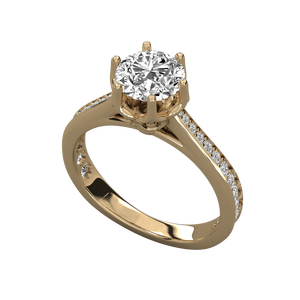 Anillo de Oro de 9K para Mujer con Diamante Solitario Cultivado en Laboratorio, Elegante y Lujoso - Product Image 6