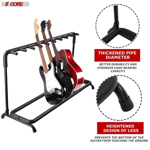 Support de rangement pour 5 guitares sur pied, 9 emplacements réglables pour guitares Flying V - Product Image 3