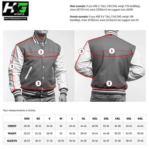 Vestes universitaires unisexes Logo de créateur personnalisé Manches en cuir matelassé en laine d'hiver Décontracté Vente en gros Coton imprimé teint Satin tissé - Product Image 6