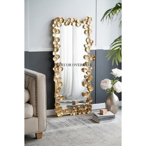 Espejo de suelo de marco de diseño único más elegante chapado en oro de alta calidad de metal de calidad superior de proveedor indio a bajo precio - Product Image 1