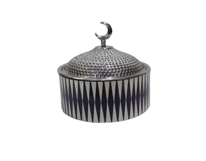 หม้อต้มสแตนเลสงานทำมือพร้อมแม่ของไข่มุกฝังหม้อปรุงอาหารคุณภาพสูงสำหรับการเสิร์ฟอาหารอย่างมีสไตล์ในงานกิจกรรมพิเศษ - Product Image 4