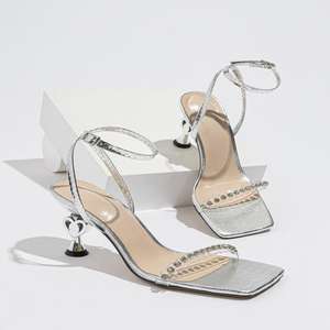Zapatos de Tacón Alto Stiletto para Mujer, Sandalias Brillantes para Fiesta, Zapatos de Vestir para Boda, Zapatos de Tacón Alto de Moda - Product Image 3