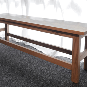 Banco de Comedor de Madera de Teca Maciza, Estilo Rústico, para el Pasillo o Sala de Estar, Asiento de Madera Único - Product Image 5