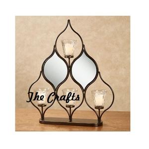 Porte-bougie en fer de qualité supérieure, couleur or, avec cheminée en verre, pour la décoration de la maison, au meilleur prix - Product Image 2