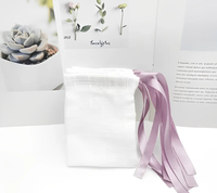 Nouveau sac de rangement en tissu coton-lin pour emballage de bijoux, sachet respirant et lavable, petit sac en tissu