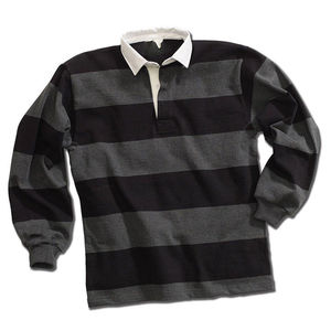 Chemise de rugby vintage personnalisée pour hommes Chemise de rugby à manches longues à rayures cousues Chemise de rugby de style polo de rugby pour hommes Maillot d'école - Product Image 3