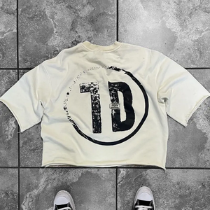 Camisetas de peso pesado con gráfico de gota de Hip Hop, ropa de calle personalizada de algodón de lujo, camiseta cuadrada recortada de gran tamaño para hombres - Product Image 2