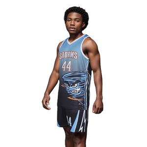 Derniers modèles de maillots de basket-ball personnalisés pour jeunes, ensembles d'uniformes d'équipe, vêtements de basket-ball par sublimation - Product Image 2
