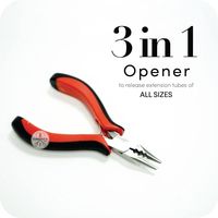 LUMINEX IMPEX LI-2085 Kit d'outils 5-en-1 en acier inoxydable pour extensions capillaires, avec fermeture éclair, pour micro-anneaux, perles et mèches à clipser, ensemble professionnel avec ouvre-mèches