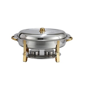 Chauffe-plat en métal argenté de style royal gravé pour l'équipement alimentaire de buffet d'hôtel de mariage indien - Product Image 4