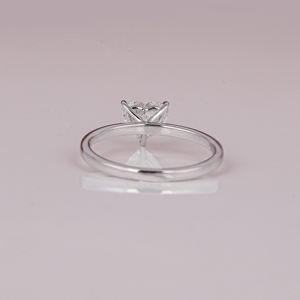 Elegante anillo de bodas de oro sólido de 18 quilates, solitario de moda, ajuste de bisel en forma de corazón, Diamante clásico creado en laboratorio, oro sólido IGI - Product Image 4