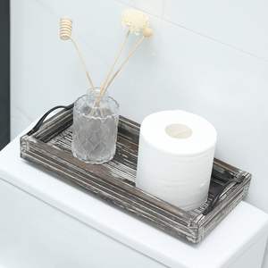 Bandeja de madera de pino personalizada con mango de metal para alojamiento y organización Bandeja de decoración de madera - Product Image 4