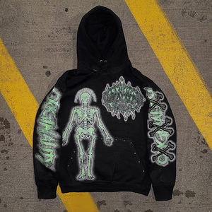 เสื้อฮู้ดซิปมีฮู้ดผ้าฟลีซหัวกะโหลกแนววินเทจขนาดใหญ่พิเศษแบบกำหนดเอง - Product Image 1