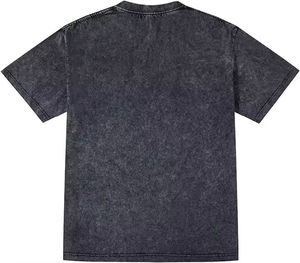T-shirt décontracté pour homme, style actuel, effet délavé, coton, grande taille, coupe ample, vintage, plusieurs couleurs, OEM - Product Image 2
