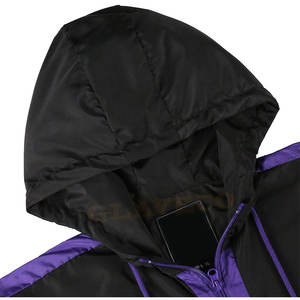 Chaqueta cortavientos con capucha cómoda al mejor precio teñida con patrón de letras para el invierno en oferta - Product Image 4