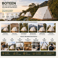 Tente de glamping de luxe triangulaire BOTEEN, tente de safari, tente de villégiature multi-personnes avec plateforme pour éco-lodge, usine de tentes de camping BSCI
