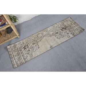 Alfombra de lana de área grande Vintage 150X470cm (6X18 pies) Diseño de retazos marrón beige Nueva forma rectangular de látex abstracto para pasillo - Product Image 2