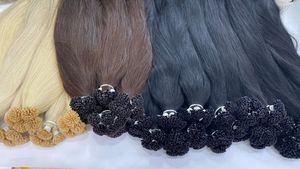 เครื่องทำผมมนุษย์บริสุทธิ์เรมี่ผมต่อคู่ปลายแบนเคราตินผมบลอนด์เวียดนามขนาด30นิ้ว - Product Image 2