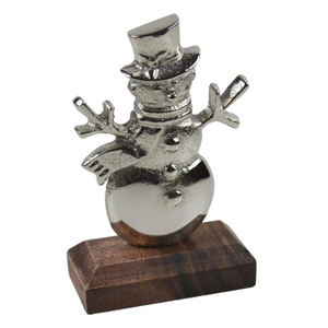 Prime Quality Silver Tone Metal Snowman Christmas Sculpture Polished Aluminium Holiday <b>Mantel</b> Tabletop Decor Stocking Home - Product Image 1