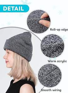 Nouveau design 2025 – Bonnets unisexes en laine/coton respirants et imperméables, jacquard, service OEM, vente en gros, fabrication sur mesure de haute qualité - Product Image 3