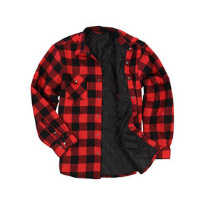 Wholesale Custom <b>Mens</b> Quilted Lined Plaid <b>Flannel</b> Shirt <b>Jacket</b> - Product Image 1