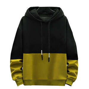<b>Black</b> green colorblock hoodie men stylish casual wear soft fabric comfy pullover <b>long</b> sleeve modern design trendy warm <b>top</b> - Product Image 3