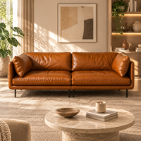 Canapé d'angle en L personnalisé en cuir véritable moderne, antibactérien, avec dossier réglable et rembourrage en éponge, idéal pour appartement et hôtel