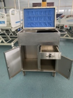 Chariot d'urgence médical en acier inoxydable B11 avec 15 compartiments à médicaments, tiroir, roulettes silencieuses, chariot médical mobile