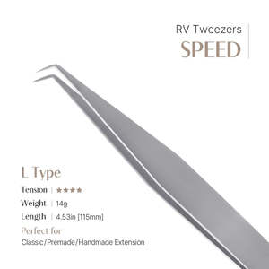 Pinzette di precisione a forma di L Speed RV con punta magnetica in acciaio inossidabile per un comodo presaglio e rimozione delle ciglia - Product Image 2