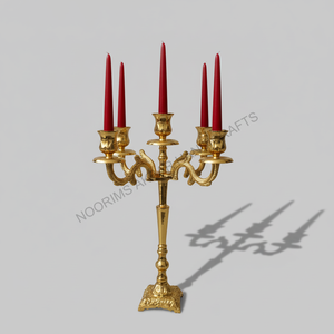 Chandelier durable et écologique en métal doré, bougeoir fait à la main sans flamme, support pour la décoration de la maison, fournisseur en gros d'usine - Product Image 5