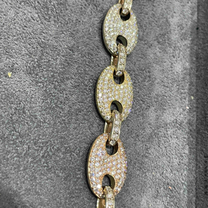 Cadena de diamantes de moissanita de eslabones cubanos de 18 mm personalizada de alta calidad Cadena de diamantes de oro rosa de oro de 10K - Product Image 6