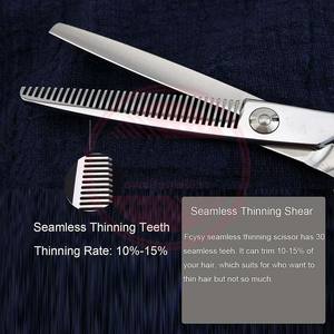 Tijeras de adelgazamiento del cabello \ Peluquero profesional Corte de pelo Aseo de mascotas Adelgazamiento Tijeras de acero inoxidable - Product Image 4